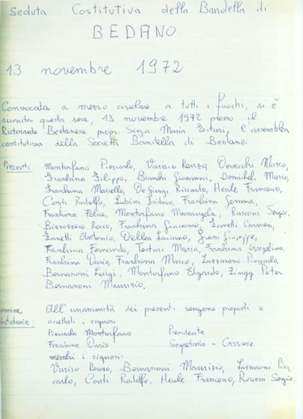 Verbale dell'assemblea costitutiva del 13 novembre 1972